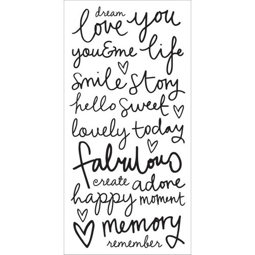 Kaisercraft - SCRIPT WORDS Clear Stickers - samolepky