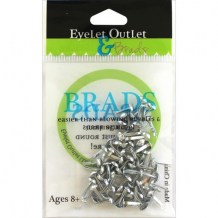 Eyelet Outlet - SHINNY SILVER Round Brads 4 mm - kovové svorky