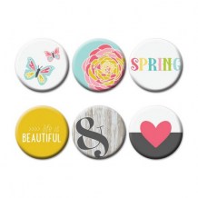Fancy Pants - LIFE IS BEAUTIFUL Flair Buttons - kovové placky