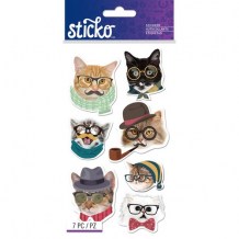 Sticko - HIPSTER CATS Stickers - samolepky