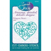 Sweet Dixie - FILIGREE HEART - vyřezávací šablona