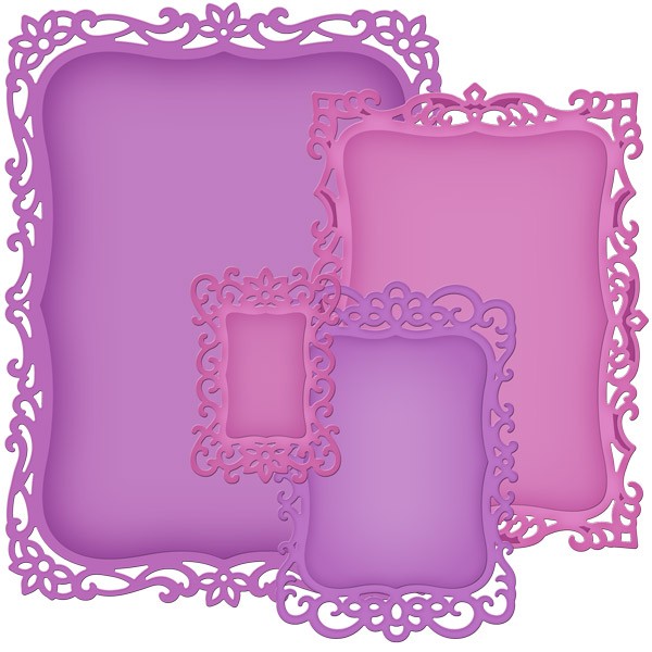 Spellbinders - vyřezávací šablony DECORATIVE LABELS EIGHT (4 ks)