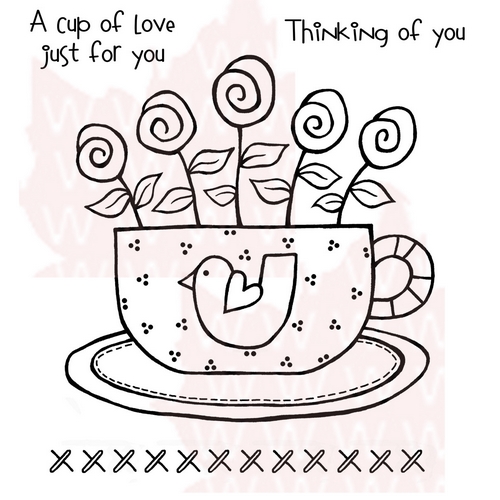 Woodware - CUP OF LOVE - silikonová razítka