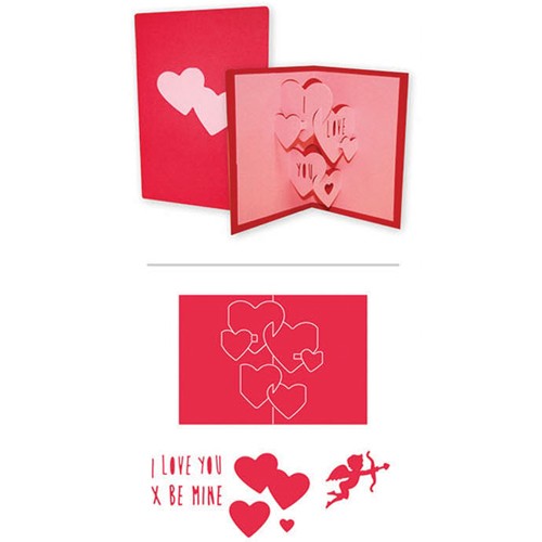 X-Cut - POP UP CARD LOVE - vyřezávací šablony pro Big Shot